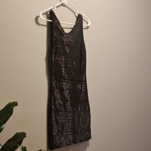 Stunning Black Sequin Backless Dress